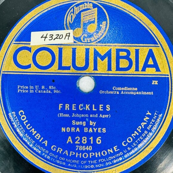 Nora Bayes Everybody Calls Me Honey 10in Shellac 78 RPM Columbia A2816 - Picture 4 of 4